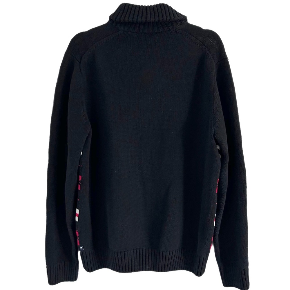 Chaps Ralph Lauren Nordic Inspired Shaw Collar Pullover Sweater Red Black Preppy - Picture 4 of 5